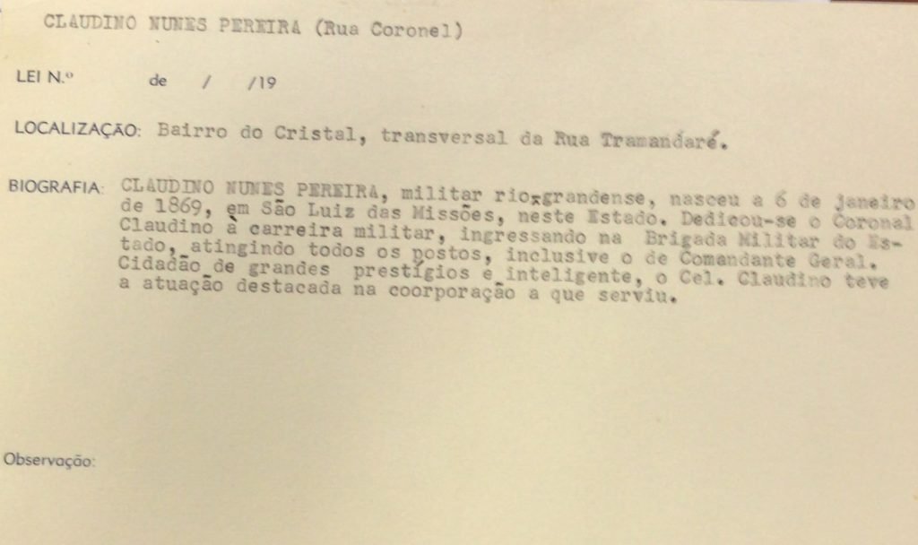 Documento enviado pela Câmara de Vereadores de Porto Alegre